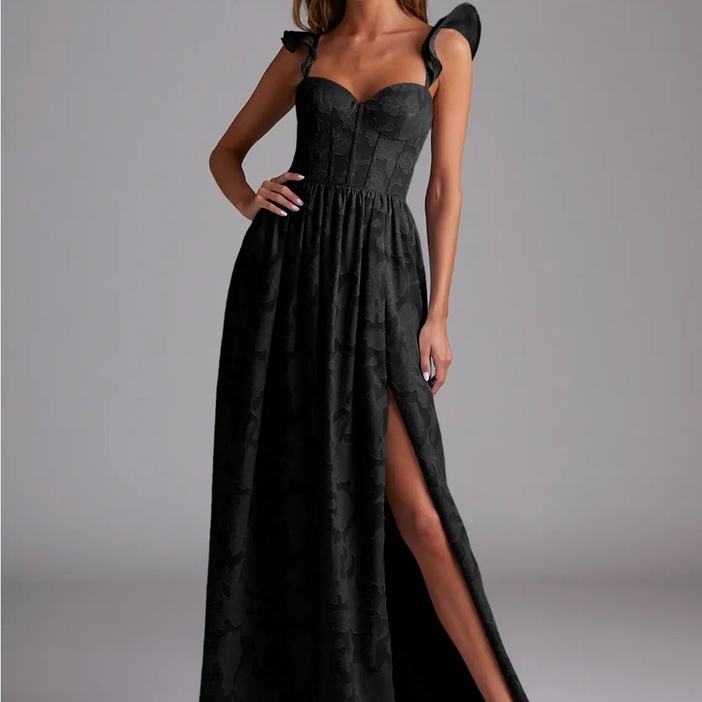 Azazie Atelier Denisse Black Evening Gown